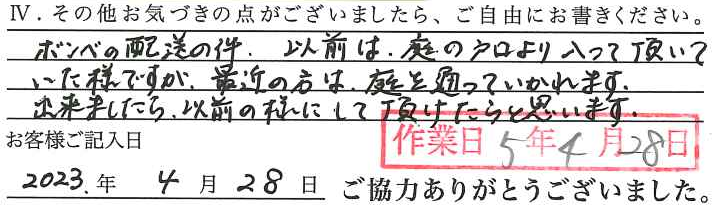 アンケート回答