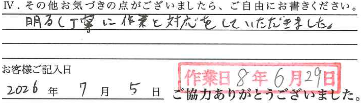 アンケート回答